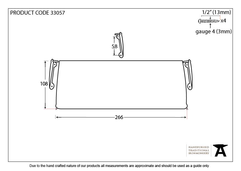 Black Small Letter Plate Cover - 33057 - Technical Drawing