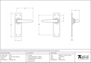 Black Smooth Lever Latch Set - 33317 - Technical Drawing