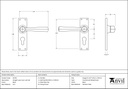 Black Straight Lever Euro Lock Set - 45759 - Technical Drawing