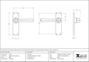 Black Straight Lever Latch Set - 73110 - Technical Drawing