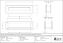 Black Traditional Letterbox - 91526 - Technical Drawing