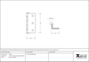 Bright Zinc Plated 2½&quot; Stormproof Hinge 1951 (pair) - 91045 - Technical Drawing