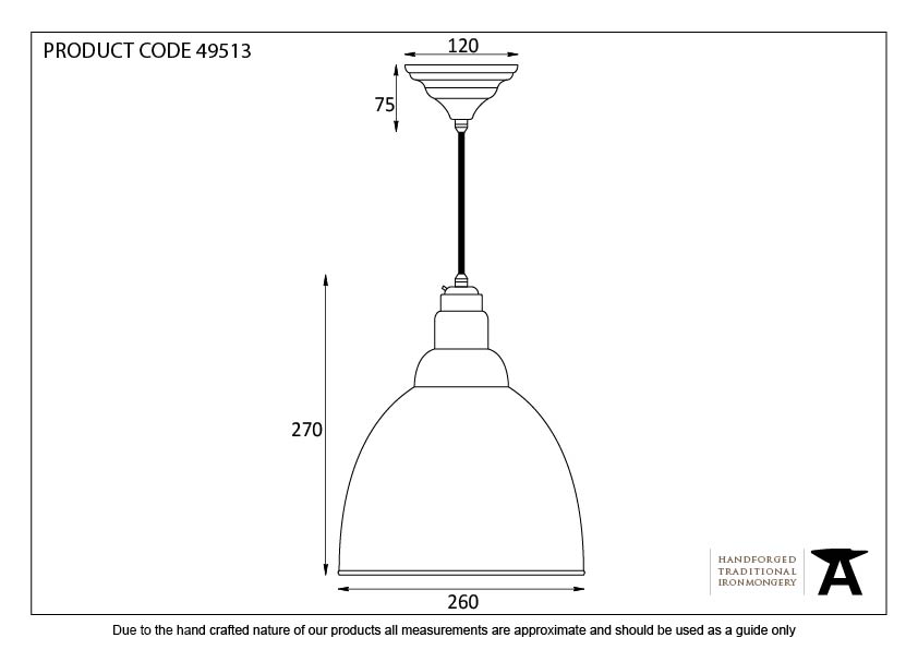 Burnished Brindley Pendant - 49513 - Technical Drawing