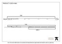 BZP 500mm Extension Piece for Espag Door Locks - 91885 - Technical Drawing