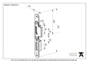 BZP Winkhaus Centre Latch Keep LH 56mm Door - 92165 - Technical Drawing