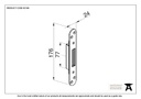 BZP Winkhaus Standard Hook Keep - 92168 - Technical Drawing