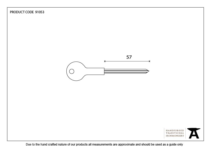 Chubb Long Security Star Key - 91053 - Technical Drawing