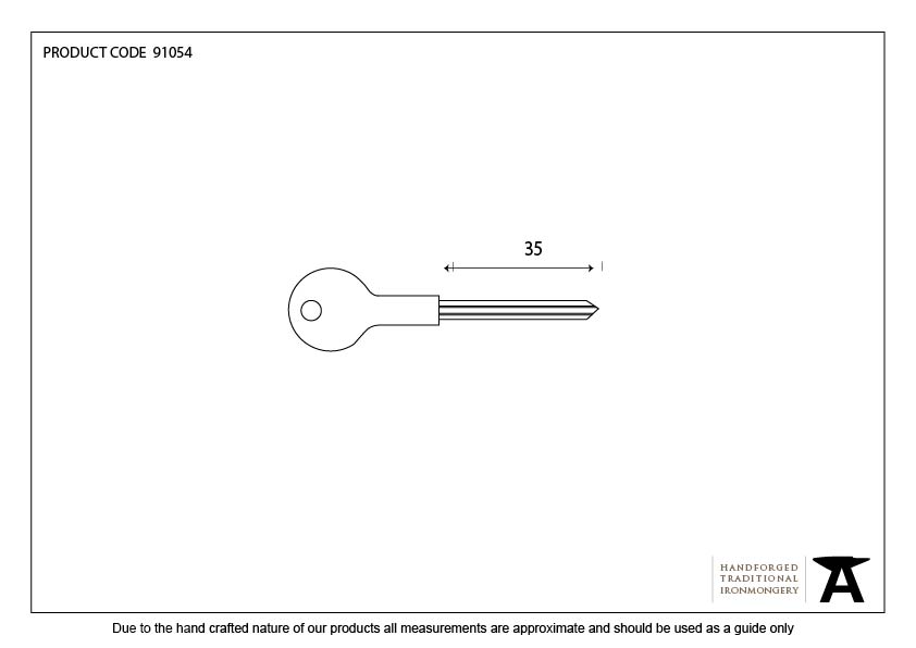 Chubb Short Security Star Key - 91054 - Technical Drawing