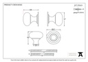 Ebony and PB Bun Mortice/Rim Knob Set - 83563 - Technical Drawing