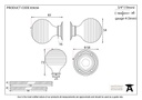 Ebony and PN Beehive Mortice/Rim Knob Set - 83634 - Technical Drawing
