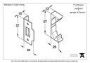Electro Brassed ½&quot; Rebate Kit for Tubular Mortice Latch - 91076 - Technical Drawing