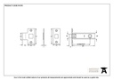 Electro Brassed 2½&quot; Tubular Mortice Latch - 91078 - Technical Drawing