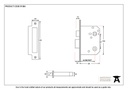 Electro Brassed 3&quot; Bathroom Mortice Lock - 91084 - Technical Drawing