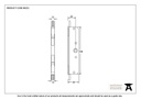 Excal - Claw Gearbox 22mm Backset - 90252 - Technical Drawing