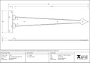 External Beeswax 18&quot; Arrow Head T Hinge (pair) - 91476 - Technical Drawing