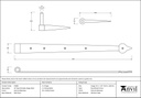 External Beeswax 24&quot; Band &amp; Spike Hinge (Pair) - 91900 - Technical Drawing