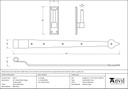 External Beeswax 24&quot; Hook &amp; Band Hinge - Cranked (pair) - 91471 - Technical Drawing