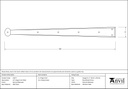 External Beeswax 24&quot; Penny End Hinge Front (pair) - 91477 - Technical Drawing