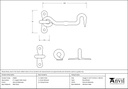 External Beeswax 4&quot; Forged Cabin Hook - 45603 - Technical Drawing