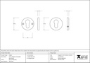 External Beeswax 52mm Regency Concealed Escutcheon - 45468 - Technical Drawing