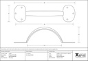 External Beeswax 8&quot; Bean D Handle - 91506 - Technical Drawing