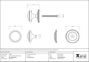 External Beeswax Art Deco Centre Door Knob - 91486 - Technical Drawing