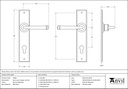 External Beeswax Avon Lever Espag. Lock Set - 91485 - Technical Drawing