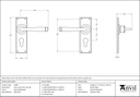 External Beeswax Avon Lever Euro Lock Set - 91482 - Technical Drawing