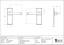 External Beeswax Avon Lever Latch Set - 91480 - Technical Drawing