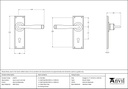 External Beeswax Avon Lever Lock Set - 91479 - Technical Drawing
