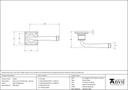 External Beeswax Avon Lever on Rose Set Sprung - 91483 - Technical Drawing