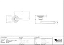 External Beeswax Avon Round Lever on Rose Set (Art Deco) - 45628 - Technical Drawing