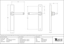 External Beeswax Avon Slimline Lever Latch Set - 45447 - Technical Drawing