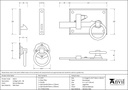 External Beeswax Cottage Latch - RH - 46312 - Technical Drawing