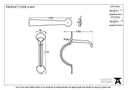 External Beeswax Gothic Thumblatch - 91497 - Technical Drawing