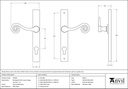 External Beeswax Monkeytail Slim. Lever Espag. Lock Set - LH - 45594L - Technical Drawing