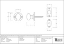 External Beeswax Oval Rack Bolt - 92130 - Technical Drawing