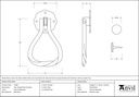 External Beeswax Pear Shaped Door Knocker - 91490 - Technical Drawing