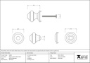 External Beeswax Regency Centre Door Knob - 92069 - Technical Drawing