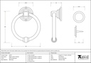 External Beeswax Regency Door Knocker - 92075 - Technical Drawing