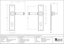 External Beeswax Regency Lever Espag. Lock Set - 45590 - Technical Drawing