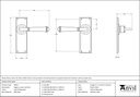 External Beeswax Regency Lever Latch Set - 92052 - Technical Drawing