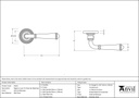 External Beeswax Regency Lever on Rose Set (Beehive) - 45641 - Technical Drawing