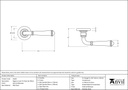 External Beeswax Regency Lever on Rose Set (Plain) - 45639 - Technical Drawing