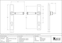 External Beeswax Regency Slimline Lever Espag. Lock Set - 92055 - Technical Drawing