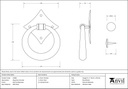 External Beeswax Ring Door Knocker - 91489 - Technical Drawing