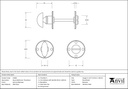External Beeswax Round Bathroom Thumbturn - 91508 - Technical Drawing