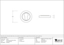 External Beeswax Round Euro Escutcheon (Plain) - 45723 - Technical Drawing
