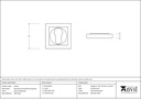 External Beeswax Round Euro Escutcheon (Square) - 45726 - Technical Drawing