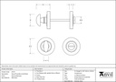 External Beeswax Round Thumbturn Set (Plain) - 45747 - Technical Drawing